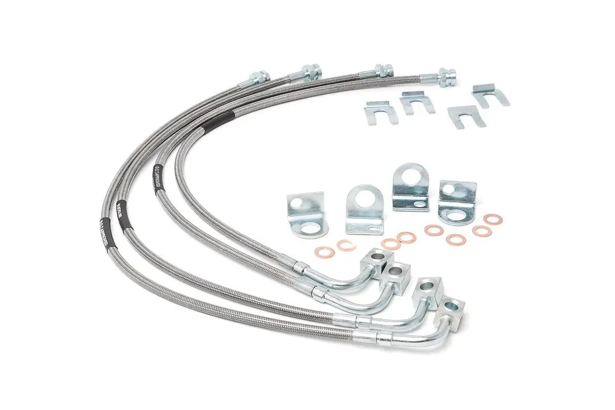 Brake Lines | Stainless | FR & RR | 4-6 Inch Lift | Jeep Wrangler JK/Wrangler Unlimited (07-18) by Rough Country