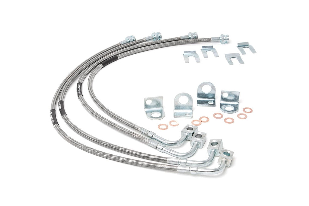 Brake Lines | Stainless | FR & RR | 4-6 Inch Lift | Jeep Wrangler JK/Wrangler Unlimited (07-18) by Rough Country