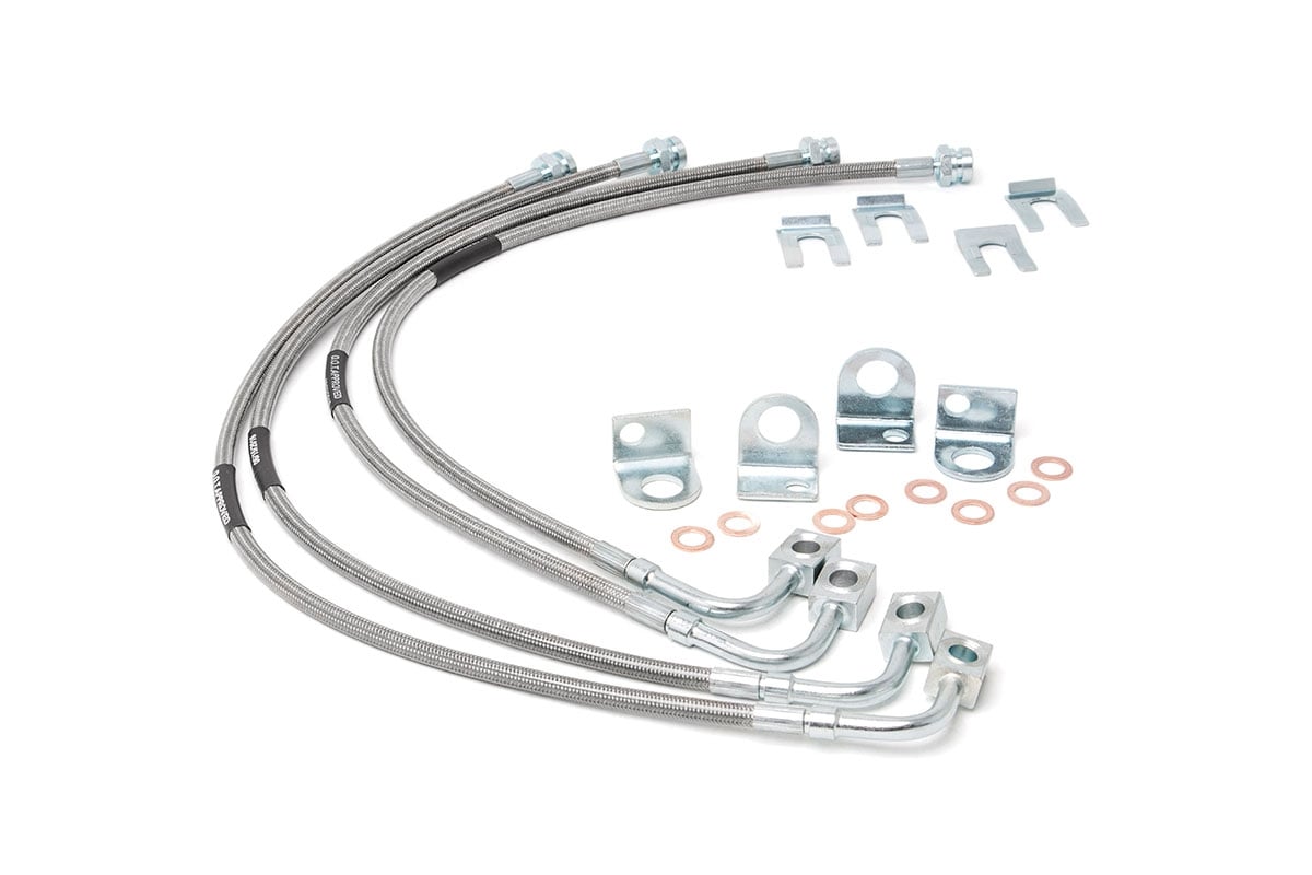 Brake Lines | Stainless | FR & RR | 4-6 Inch Lift | Jeep Wrangler JK/Wrangler Unlimited (07-18) by Rough Country