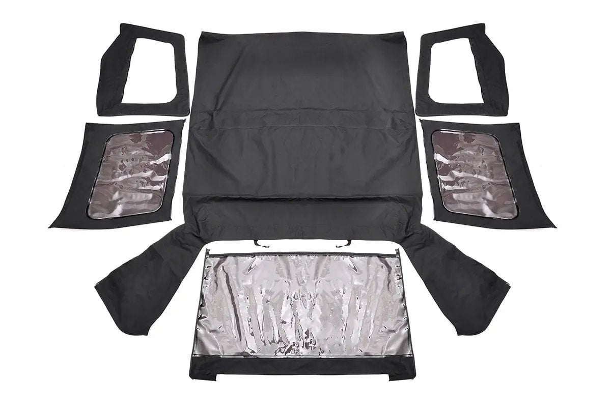 Soft Top | Replacement | Black | Half Doors | Jeep Wrangler YJ 4WD (87-95) by Rough Country
