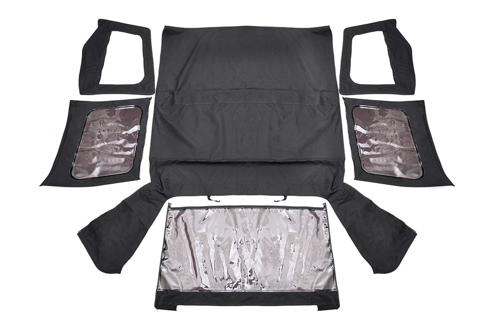 Soft Top | Replacement | Black | Half Doors | Jeep Wrangler YJ 4WD (87-95) by Rough Country