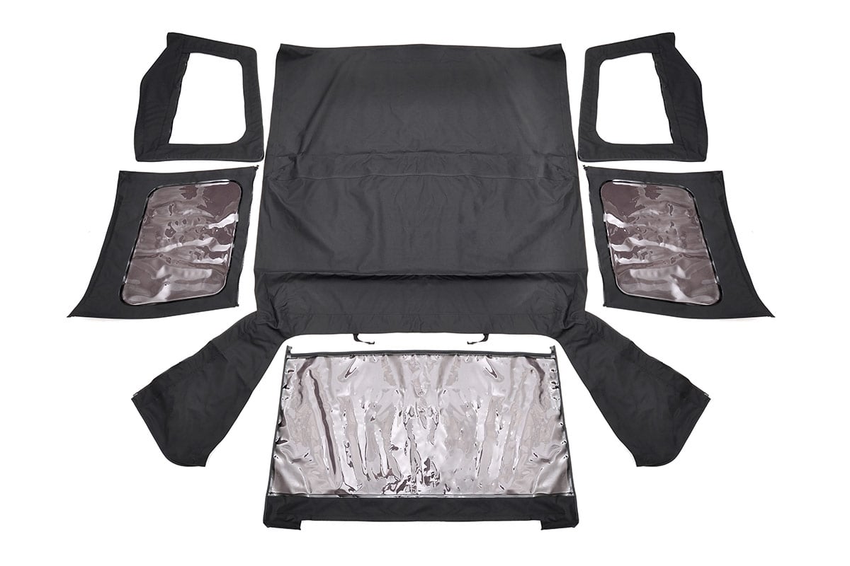 Soft Top | Replacement | Black | Half Doors | Jeep Wrangler YJ 4WD (87-95) by Rough Country