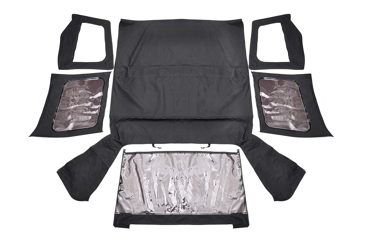 Soft Top | Replacement | Black | Half Doors | Jeep Wrangler YJ 4WD (87-95) by Rough Country
