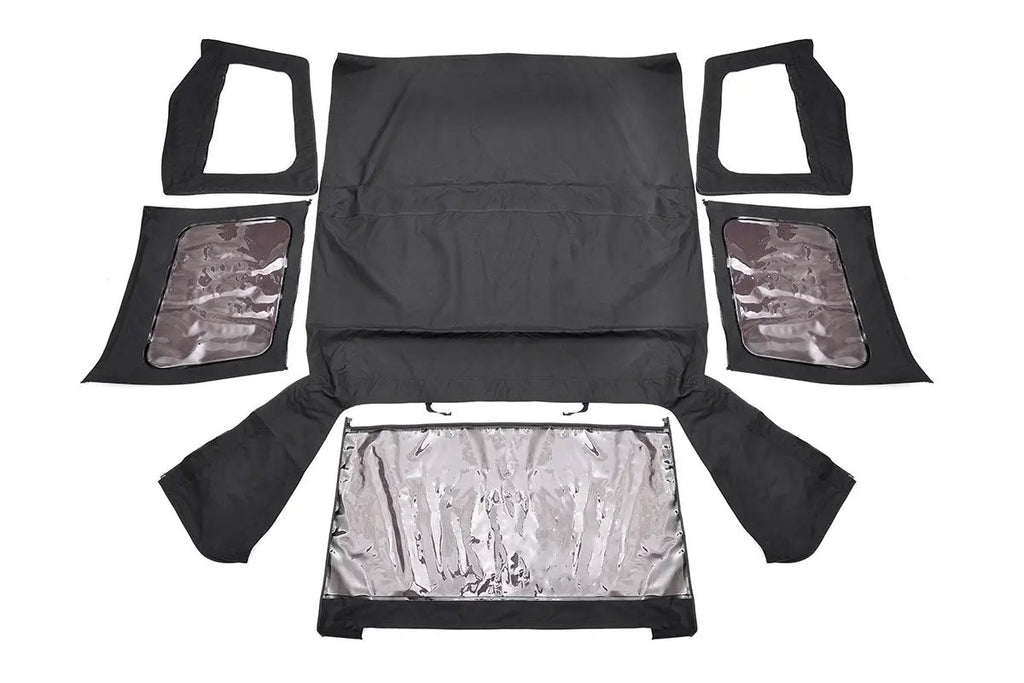 Soft Top | Replacement | Black | Half Doors | Jeep Wrangler YJ 4WD (87-95) by Rough Country