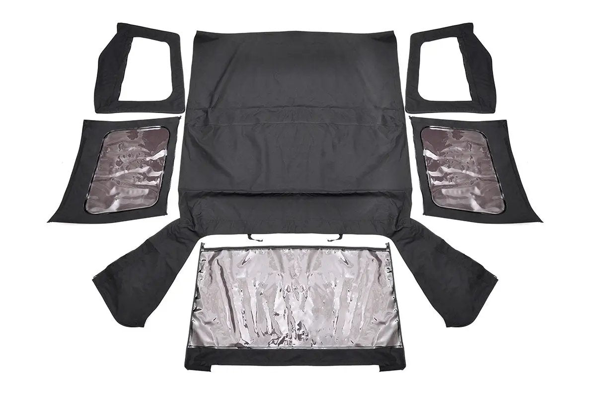 Soft Top | Replacement | Black | Half Doors | Jeep Wrangler YJ 4WD (87-95) by Rough Country