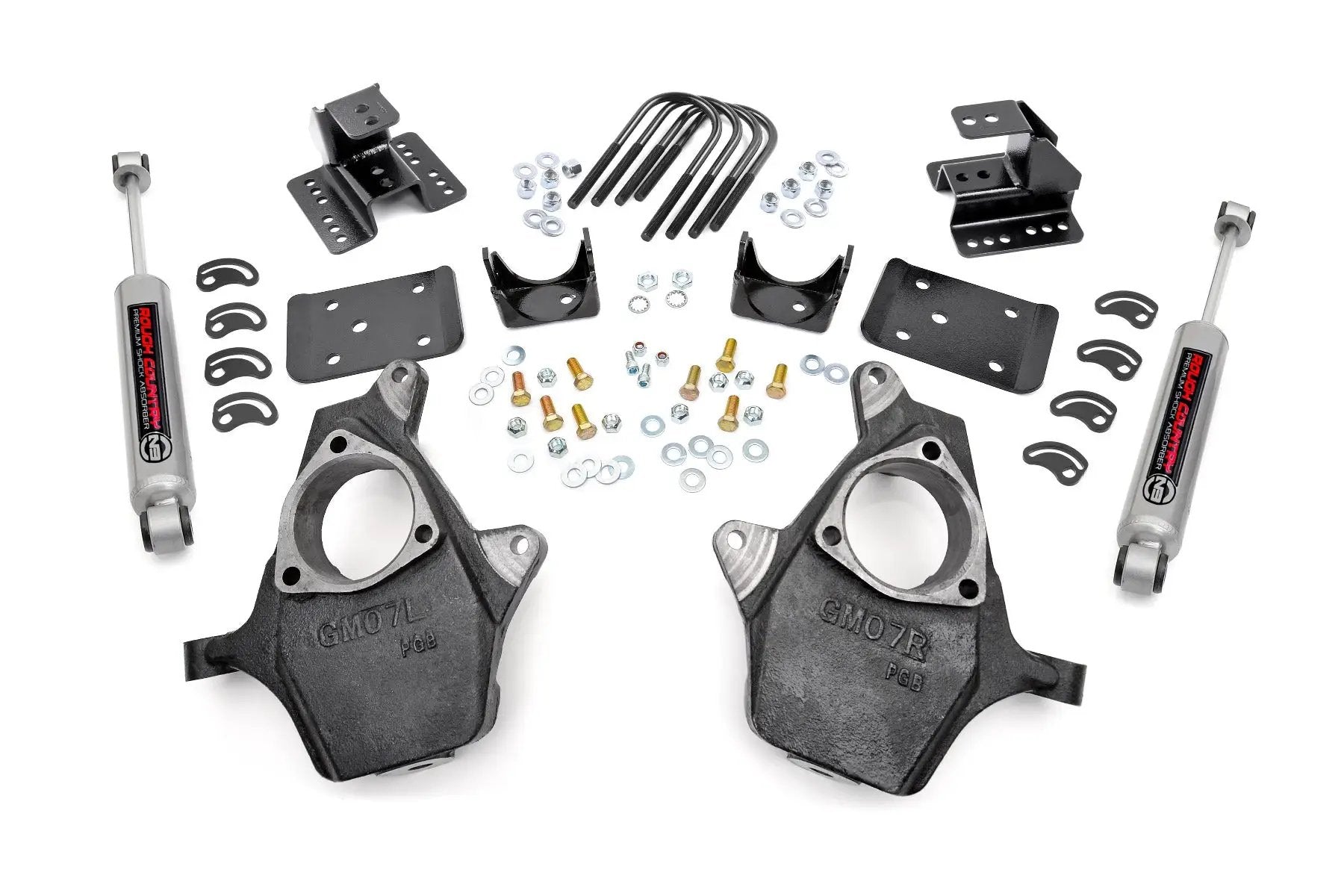 Lowering Kit | Knuckle | 2"FR | 4"RR | Chevy/GMC 1500 (07-14) by Rough Country