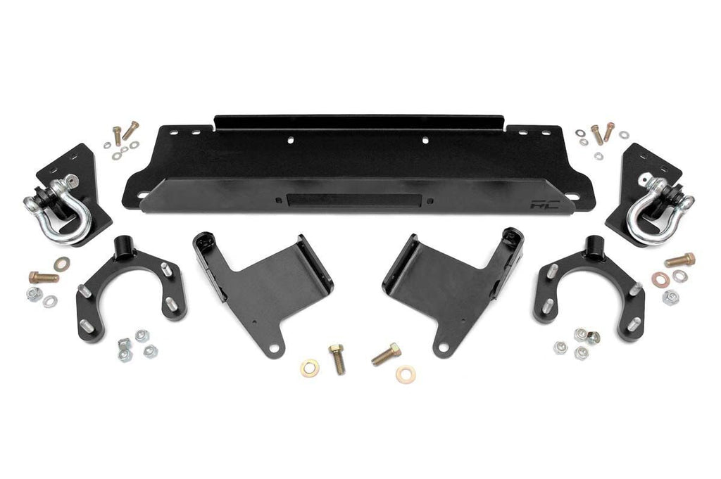 Winch Mount Plate | Factory Bmpr | D-Rings | Jeep Wrangler JK/Wrangler Unlimited (07-18) by Rough Country