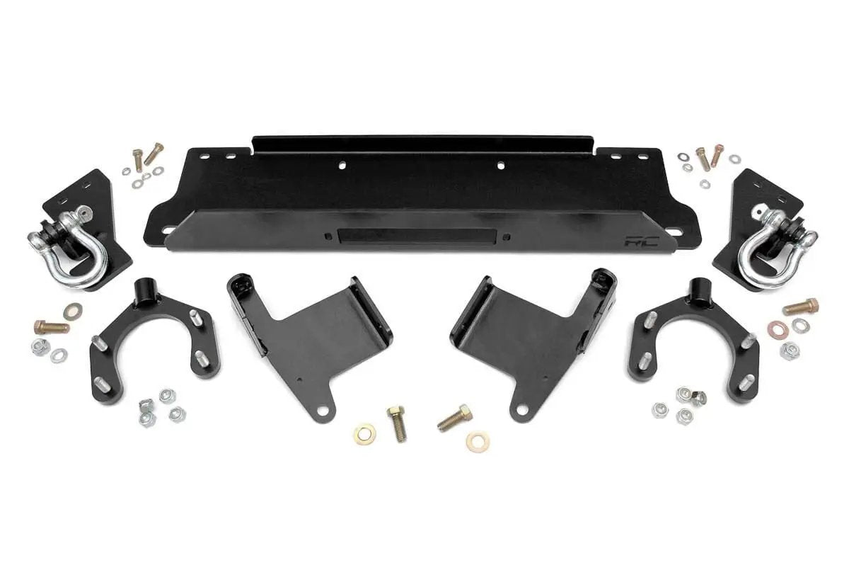 Winch Mount Plate | Factory Bmpr | D-Rings | Jeep Wrangler JK/Wrangler Unlimited (07-18) by Rough Country