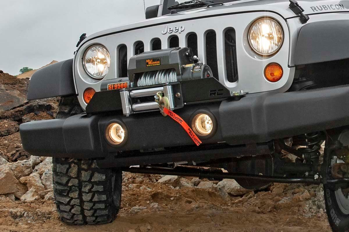 Winch Mount Plate | Factory Bmpr | D-Rings | Jeep Wrangler JK/Wrangler Unlimited (07-18) by Rough Country