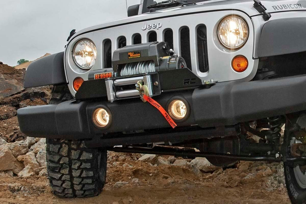 Winch Mount Plate | Factory Bmpr | D-Rings | Jeep Wrangler JK/Wrangler Unlimited (07-18) by Rough Country