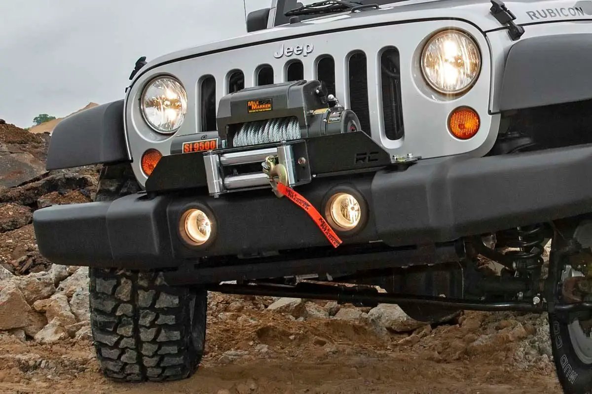 Winch Mount Plate | Factory Bmpr | D-Rings | Jeep Wrangler JK/Wrangler Unlimited (07-18) by Rough Country