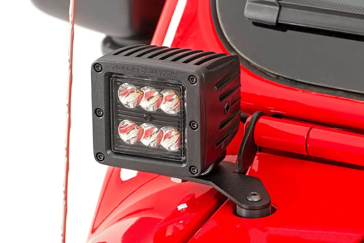 LED Light Kit | Hinge Mount | 2" Black Pair | Jeep Gladiator JT/Wrangler JL (18-26) by Rough Country