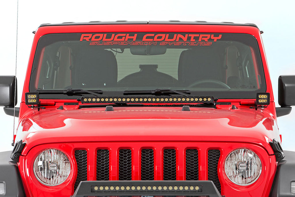LED Light Kit | Hinge Mount | 2" Black Pair | Jeep Gladiator JT/Wrangler JL (18-26) by Rough Country
