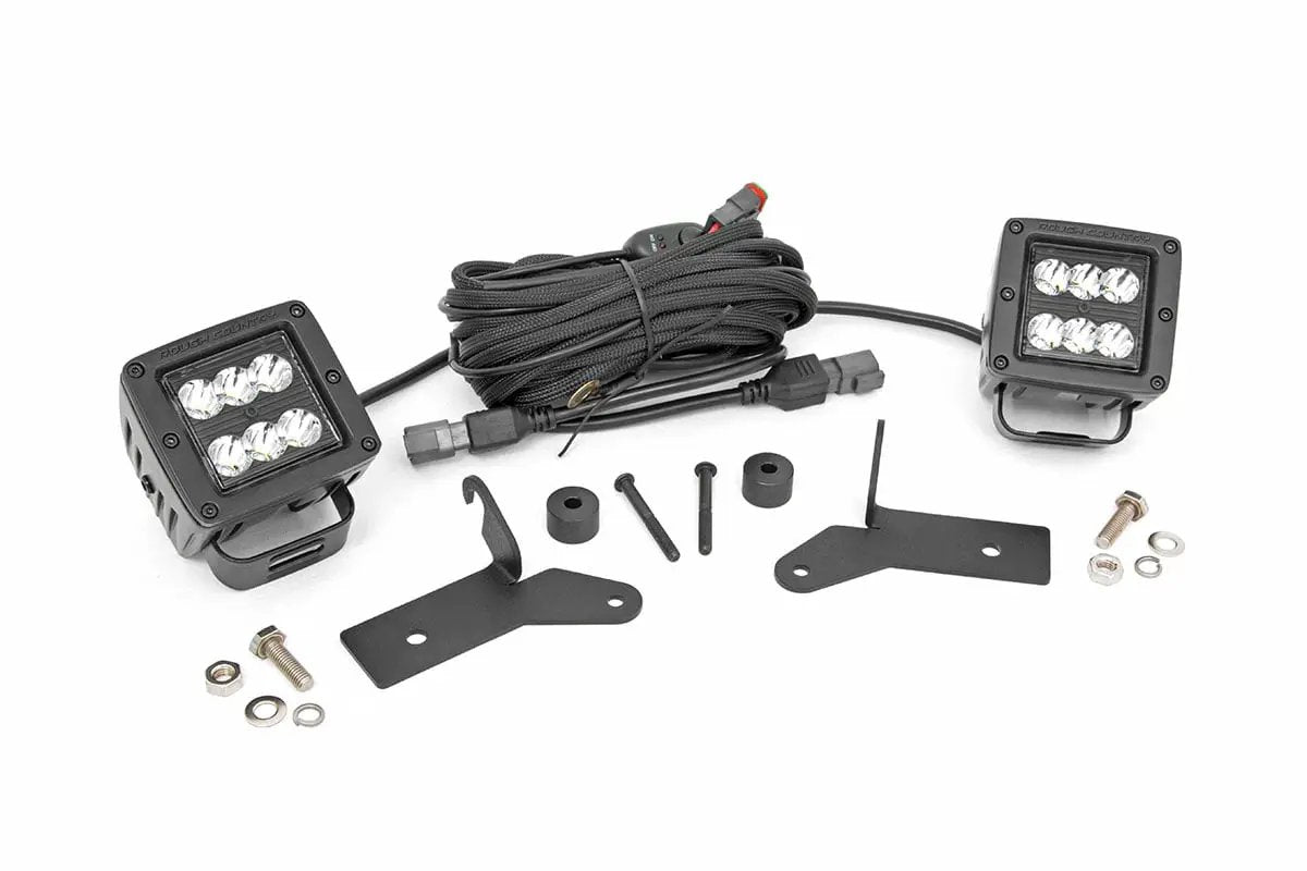 LED Light Kit | Hinge Mount | 2" Black Pair | Jeep Gladiator JT/Wrangler JL (18-26) by Rough Country