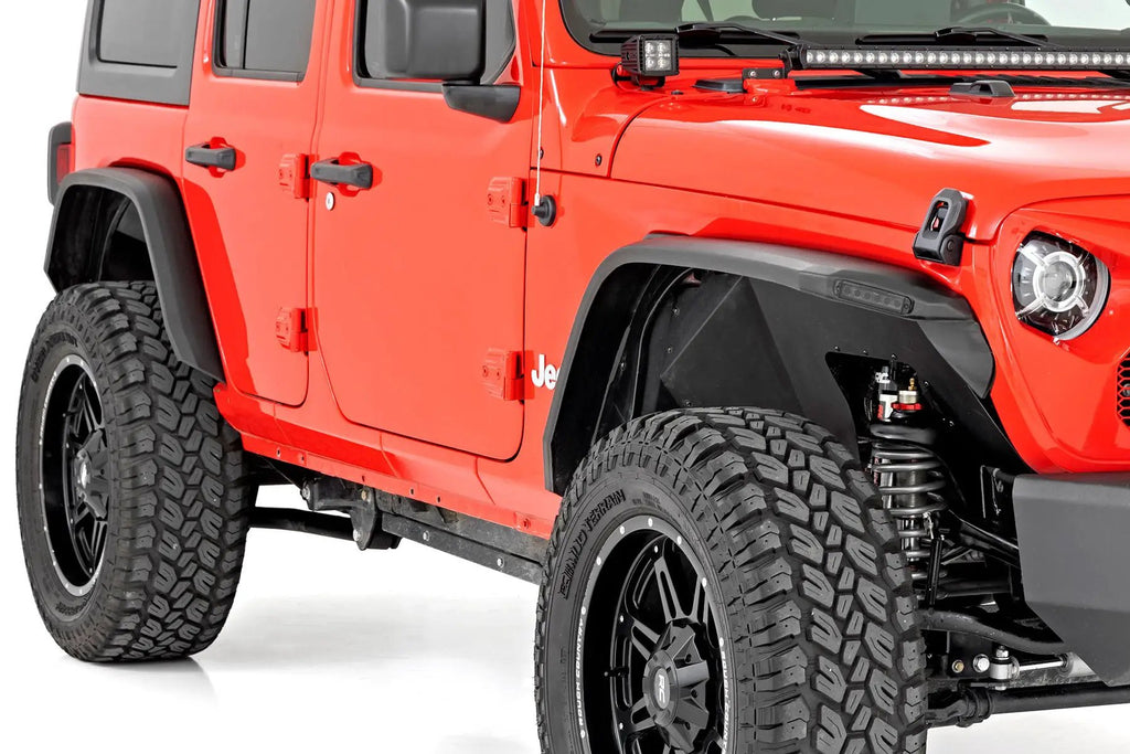 High Clearance LED Flat Fender Flare Kit | UV Treated | Jeep Wrangler JL (2018-2026) by Rough Country