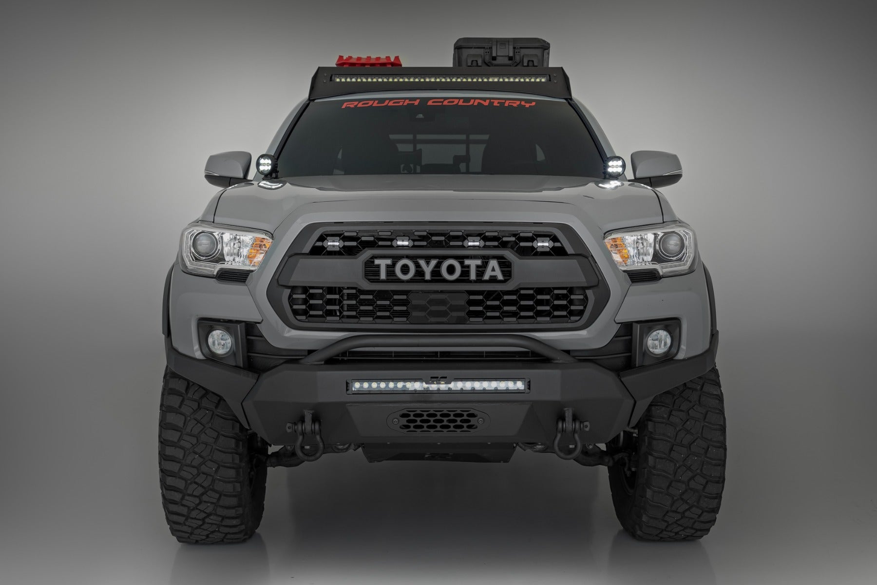 LED Light Kit | Ditch Mount | Black Series Round | 3.5 Inch | Amber DRL | Toyota Tacoma (16-23) by Rough Country
