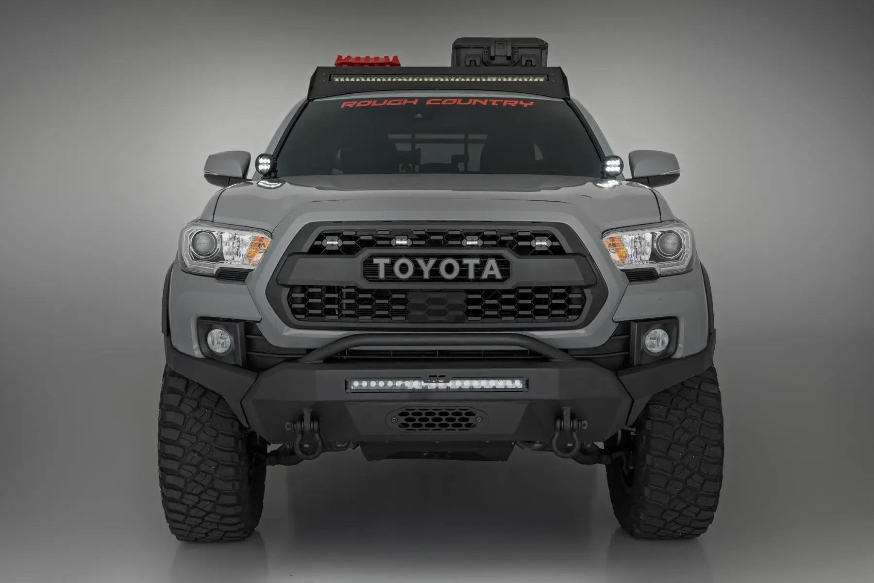 LED Light Kit | Ditch Mount | Black Series Round | 3.5 Inch | Amber DRL | Toyota Tacoma (16-23) by Rough Country
