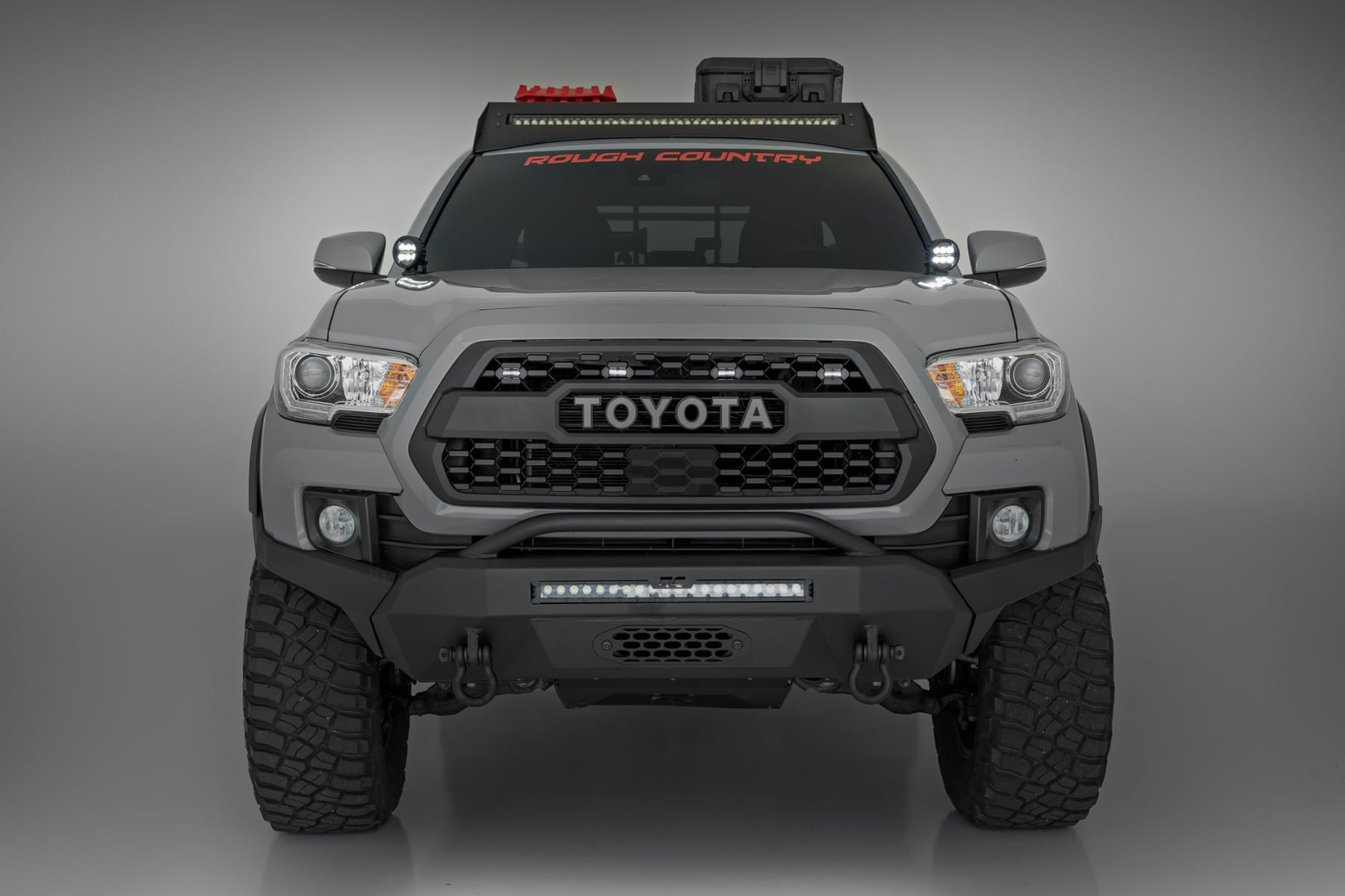 LED Light Kit | Ditch Mount | Black Series Round | 3.5 Inch | Amber DRL | Toyota Tacoma (16-23) by Rough Country