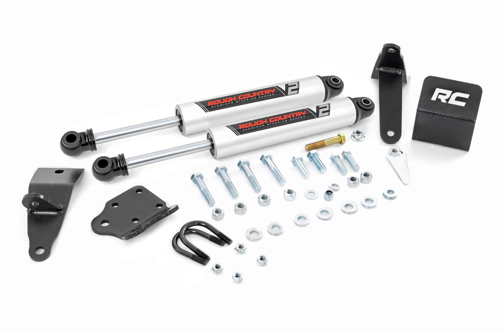 V2 Steering Stabilizer | Dual | 2-8 Inch Lift | Ram 2500 (03-13)/3500 (11-12) by Rough Country