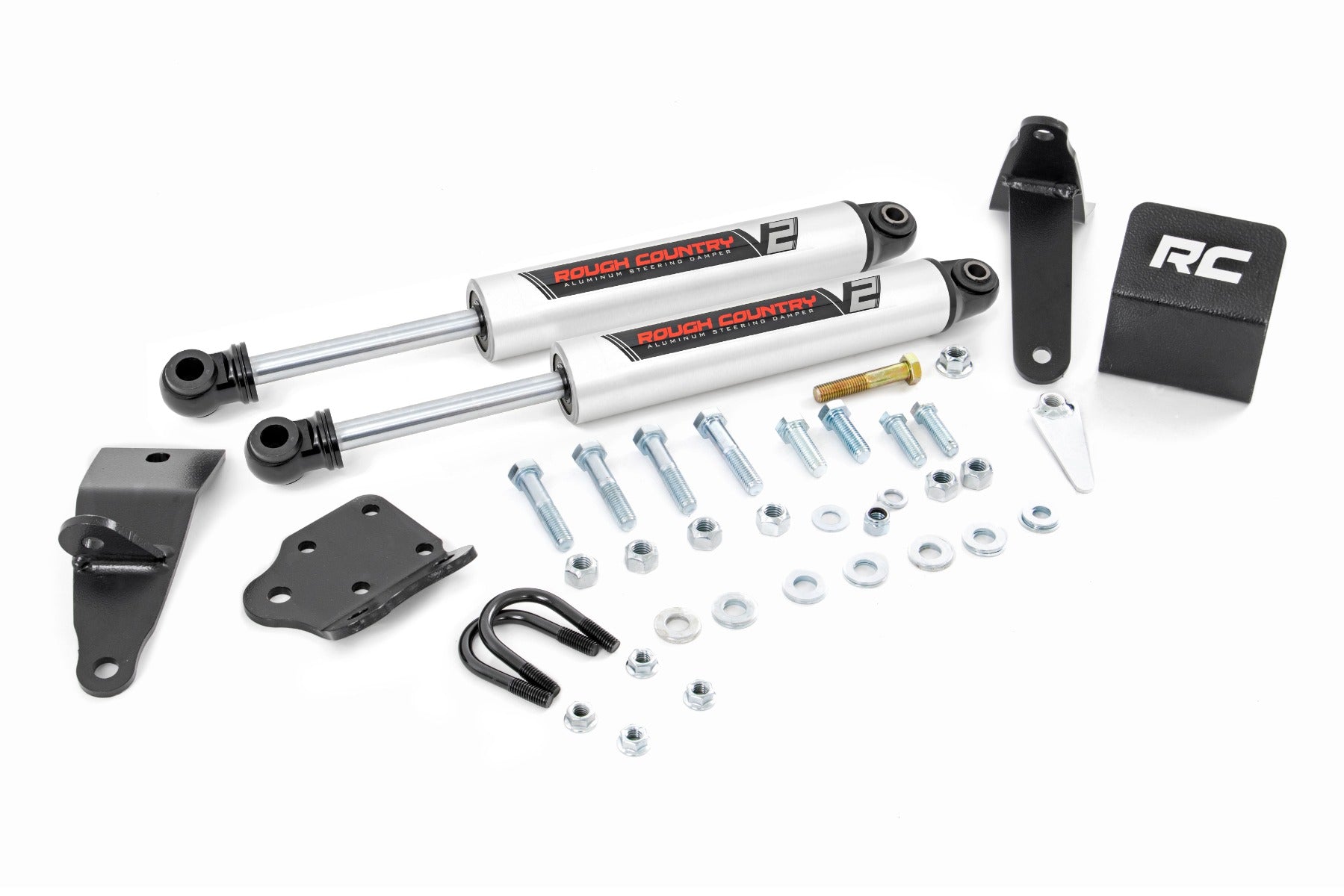 V2 Steering Stabilizer | Dual | 2-8 Inch Lift | Ram 2500 (03-13)/3500 (11-12) by Rough Country