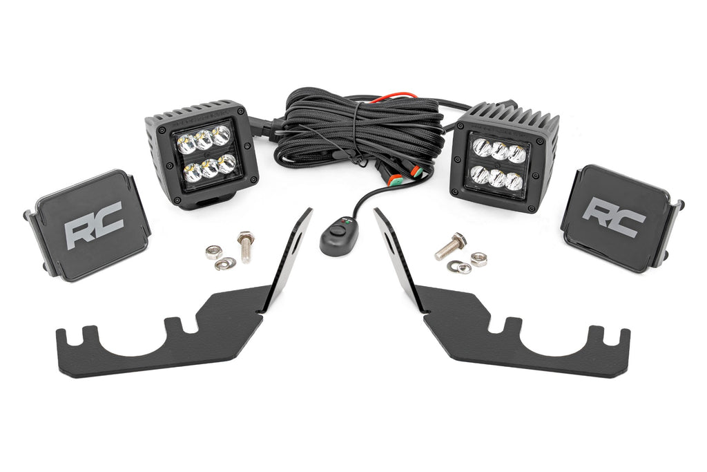 LED Light | Rear Mount | 2" Black Pair | Spot | Kawasaki Teryx 4 1000/Teryx 800 by Rough Country
