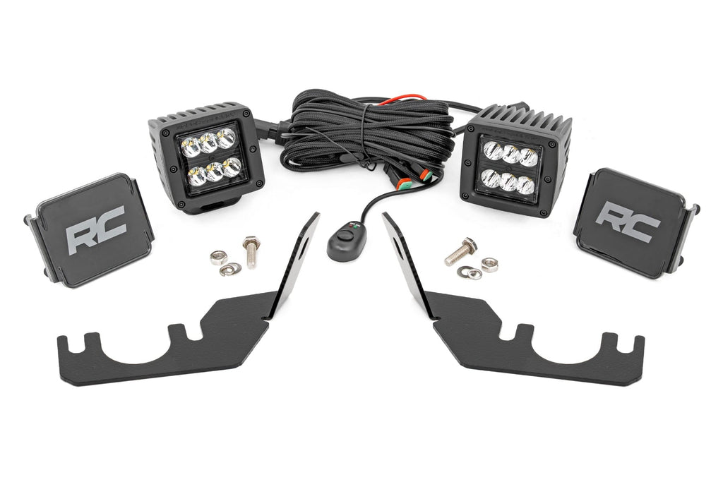 LED Light | Rear Mount | 2" Black Pair | Spot | Kawasaki Teryx 4 1000/Teryx 800 by Rough Country