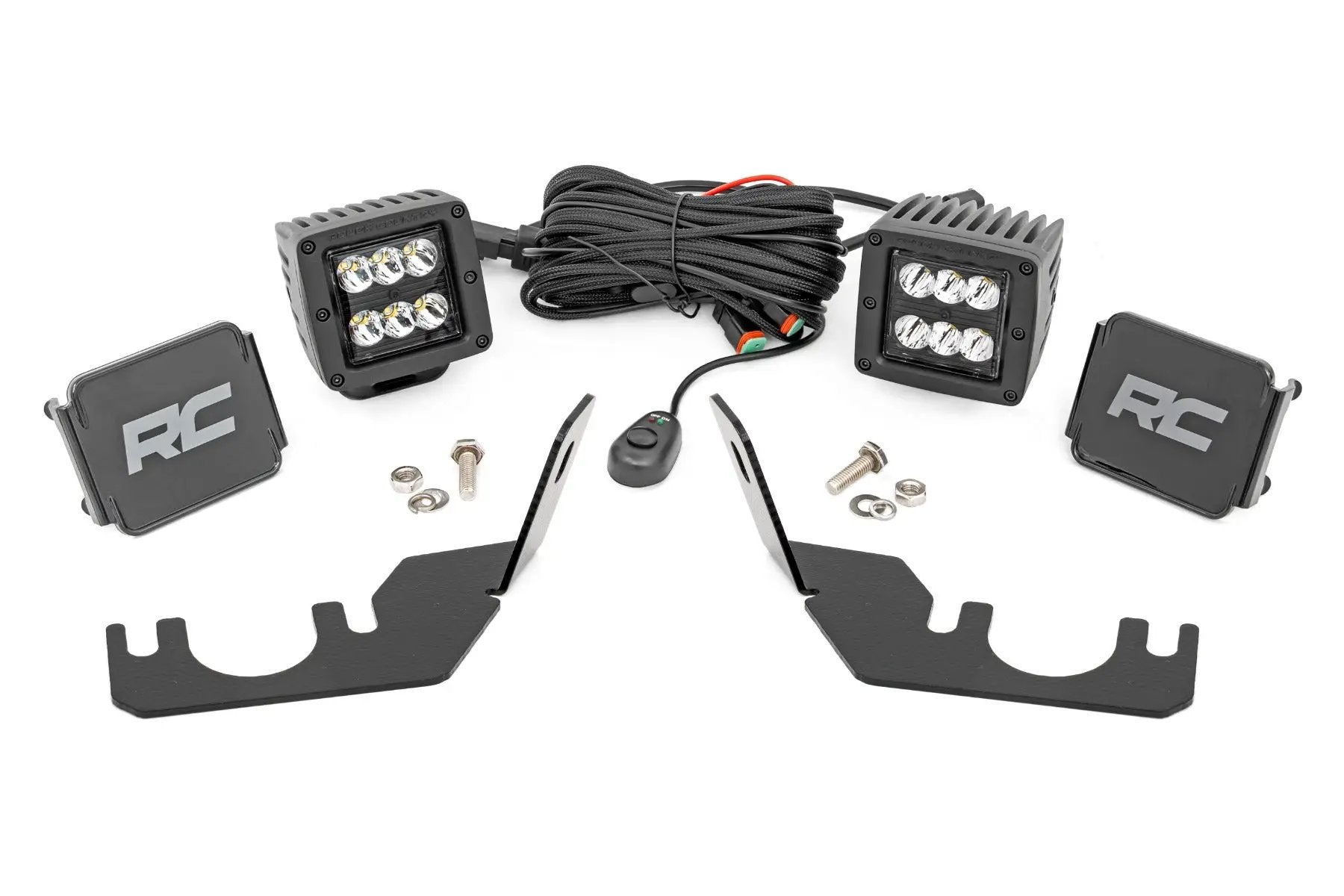 LED Light | Rear Mount | 2" Black Pair | Spot | Kawasaki Teryx 4 1000/Teryx 800 by Rough Country