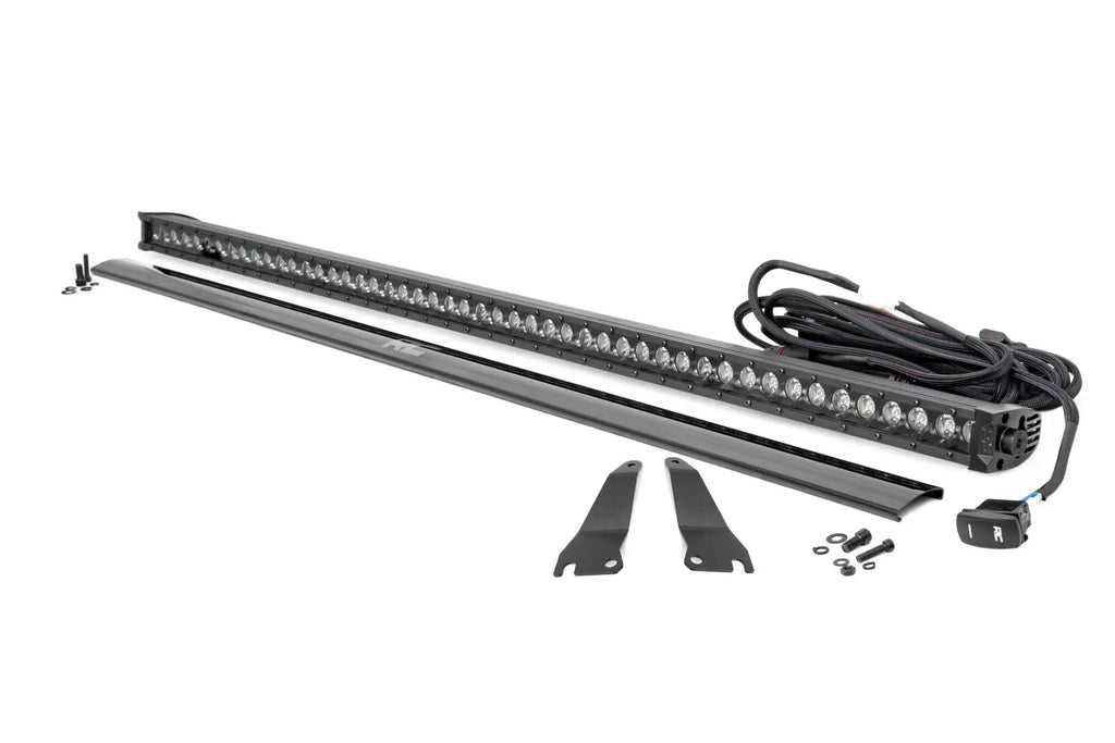 LED Light Kit | Cage Mount | 50" Black Single Row | Kawasaki Teryx 4 1000/Teryx4 800 by Rough Country