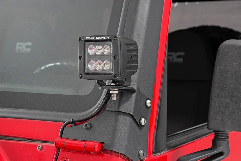LED Light Mount | Lower A-Pillar | Pod | Jeep Wrangler TJ (97-06)/Wrangler Unlimited (04-06) by Rough Country