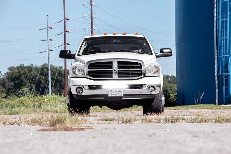 LED Light Kit | Bumper Mount | 20" Black Single Row | White DRL | Ram 2500 (03-18)/3500 (03-18) 