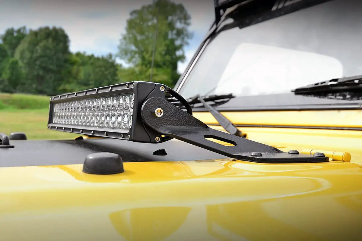 LED Light Mount | Hood | 20" | Jeep Wrangler TJ (97-06)/Wrangler Unlimited (04-06) by Rough Country