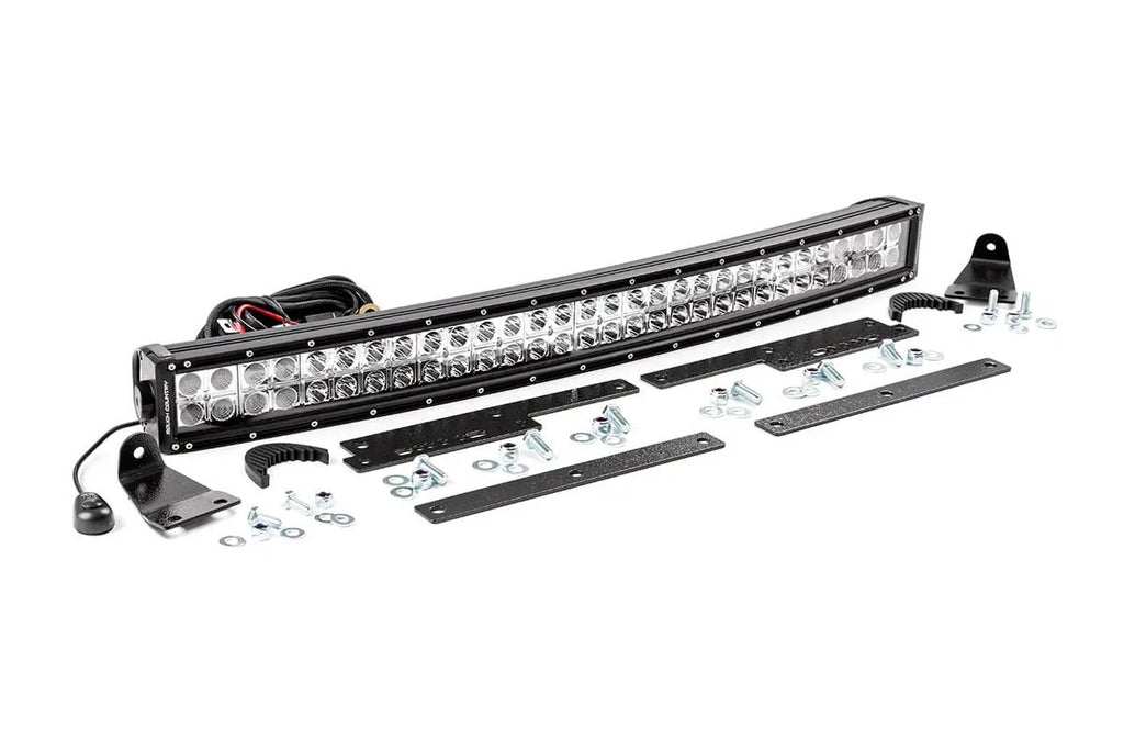 LED Light Kit | Behind Grille Mount | 30" Black Dual Row | White DRL | Chevy Silverado 1500 (14-15) by Rough Country