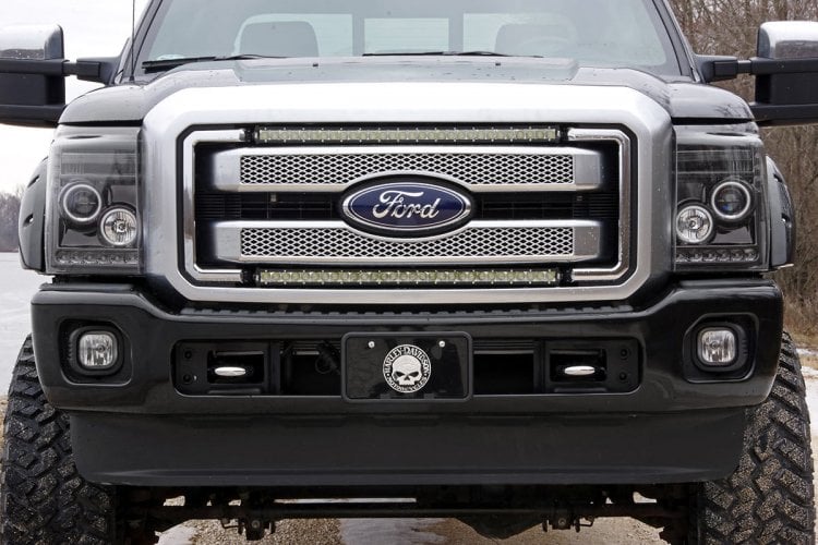 LED Light Kit | Grill Mount | 30" Black Single Row | Ford F-250/F-350 Super Duty (11-16) by Rough Country