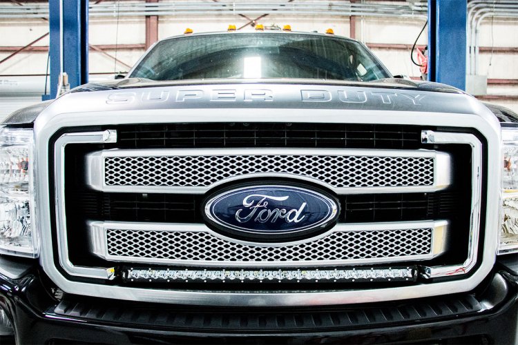 LED Light Kit | Grill | 30" Black Single Row | White DRL | Ford F-250/F-350 Super Duty (11-16) by Rough Country