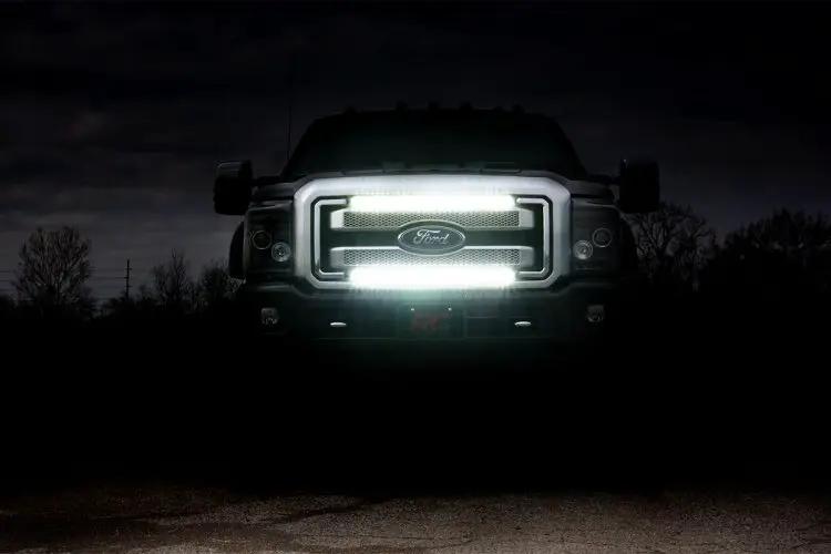 LED Light Kit | Grill Mount | 30" Black Single Row | Ford F-250/F-350 Super Duty (11-16) by Rough Country
