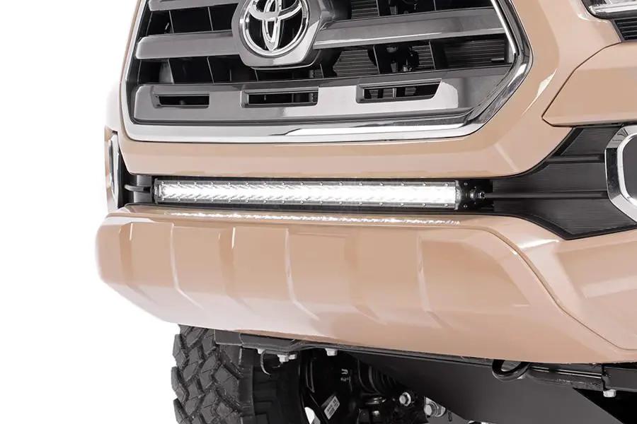 LED Light Kit | Lower Grille Mount | 30" Black Single Row | Toyota Tacoma (16-23) by Rough Country