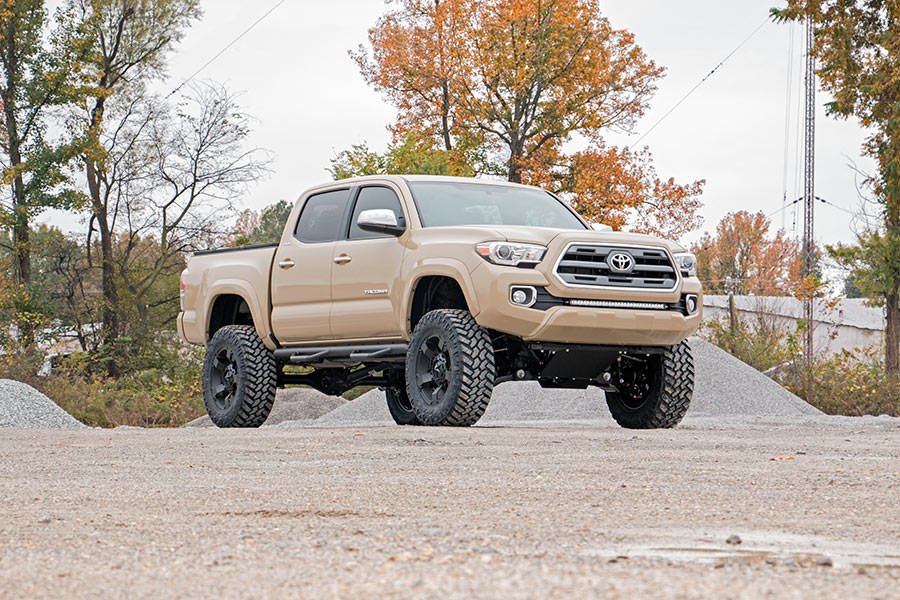 LED Light Kit | Lower Grille Mount | 30" Black Single Row | White DRL | Toyota Tacoma (16-23) by Rough Country