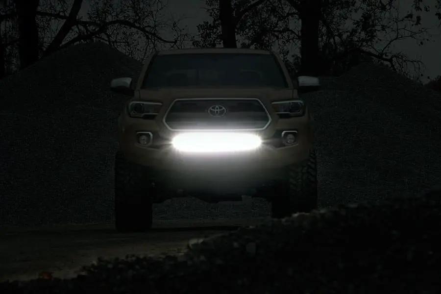 LED Light Kit | Lower Grille Mount | 30" Black Single Row | Toyota Tacoma (16-23) by Rough Country