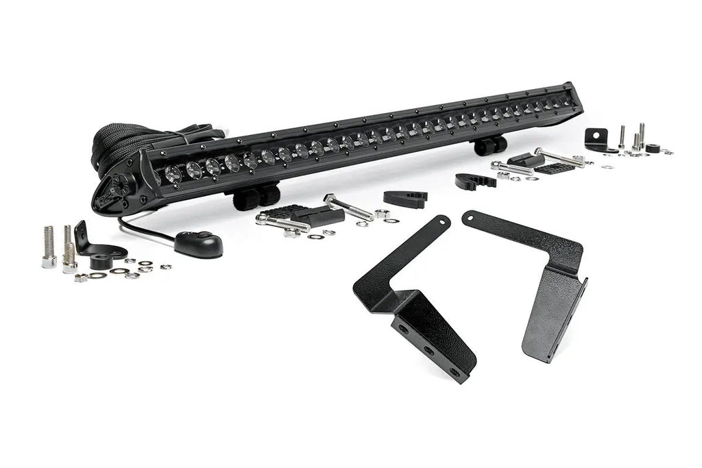 LED Light Kit | Bumper Mount | 30" Black Single Row | Toyota Tundra (14-21) by Rough Country