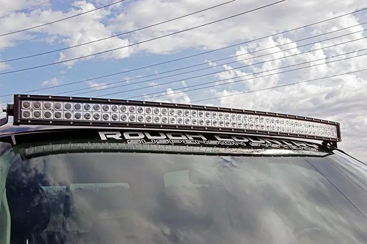 LED Light Mount | Upper Windshield | 50" Curved | Chevy/GMC 1500/1500 SUV/2500HD/3500HD (07-14) by Rough Country