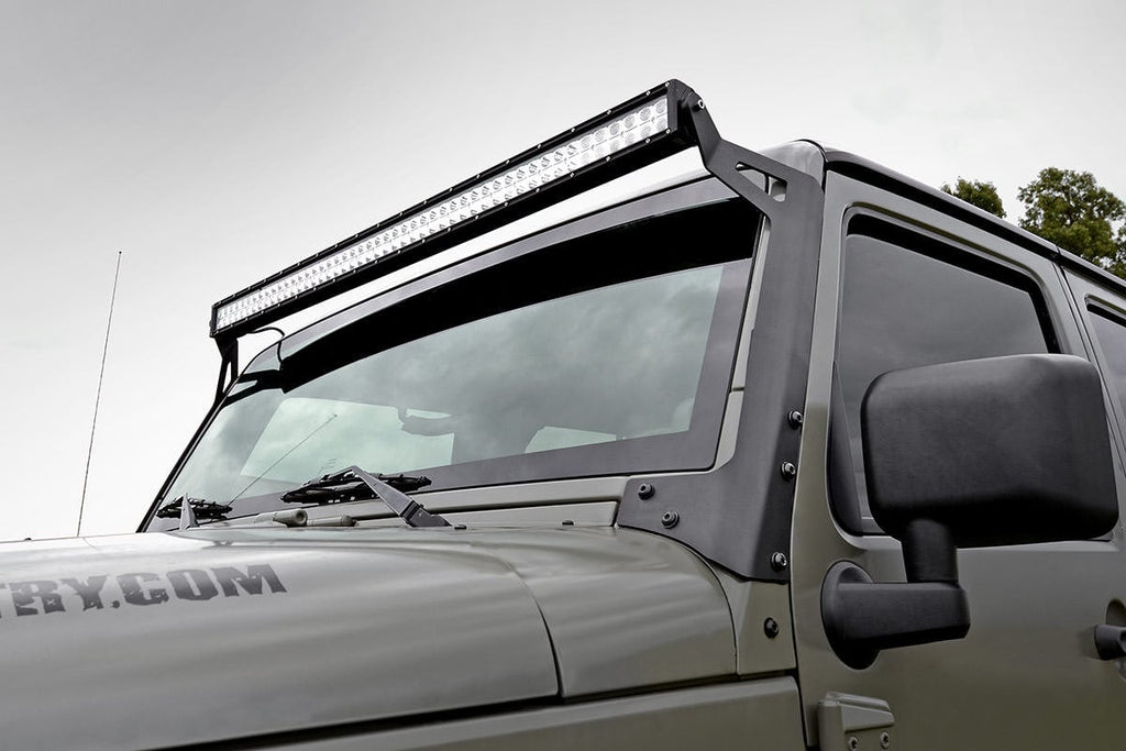 LED Light Mounts | Upper Windshield | 50" | Jeep Wrangler JK/Wrangler Unlimited (07-18) by Rough Country