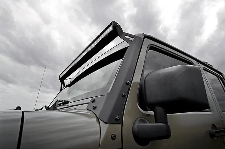 LED Light Kit | Windshield | 50" Spectrum Dual Row | Jeep Wrangler JK/Wrangler Unlimited (07-18) by Rough Country