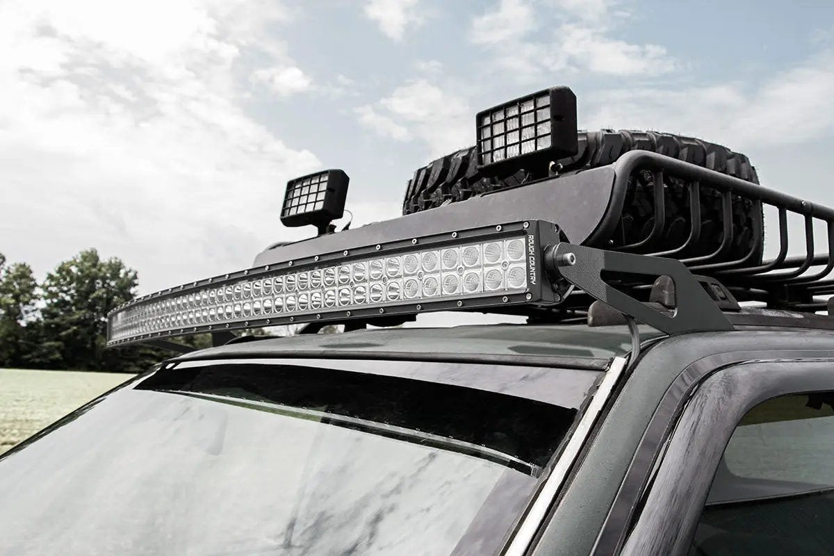 LED Light Mount | Upper Windshield | 50" Curved | Jeep Grand Cherokee ZJ (93-98) by Rough Country