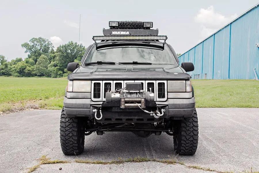 LED Light Mount | Upper Windshield | 50" Curved | Jeep Grand Cherokee ZJ (93-98) by Rough Country