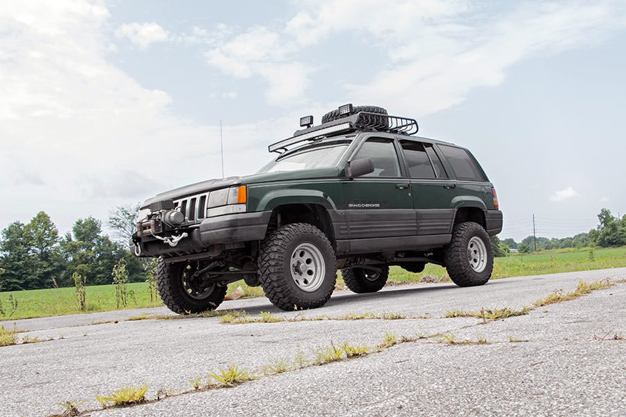 LED Light Mount | Upper Windshield | 50" Curved | Jeep Grand Cherokee ZJ (93-98) by Rough Country