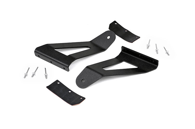 LED Light Kit | Windshield Mount | 50" BLK Dual Row | White DRL | Jeep Cherokee XJ (84-01) by Rough Country