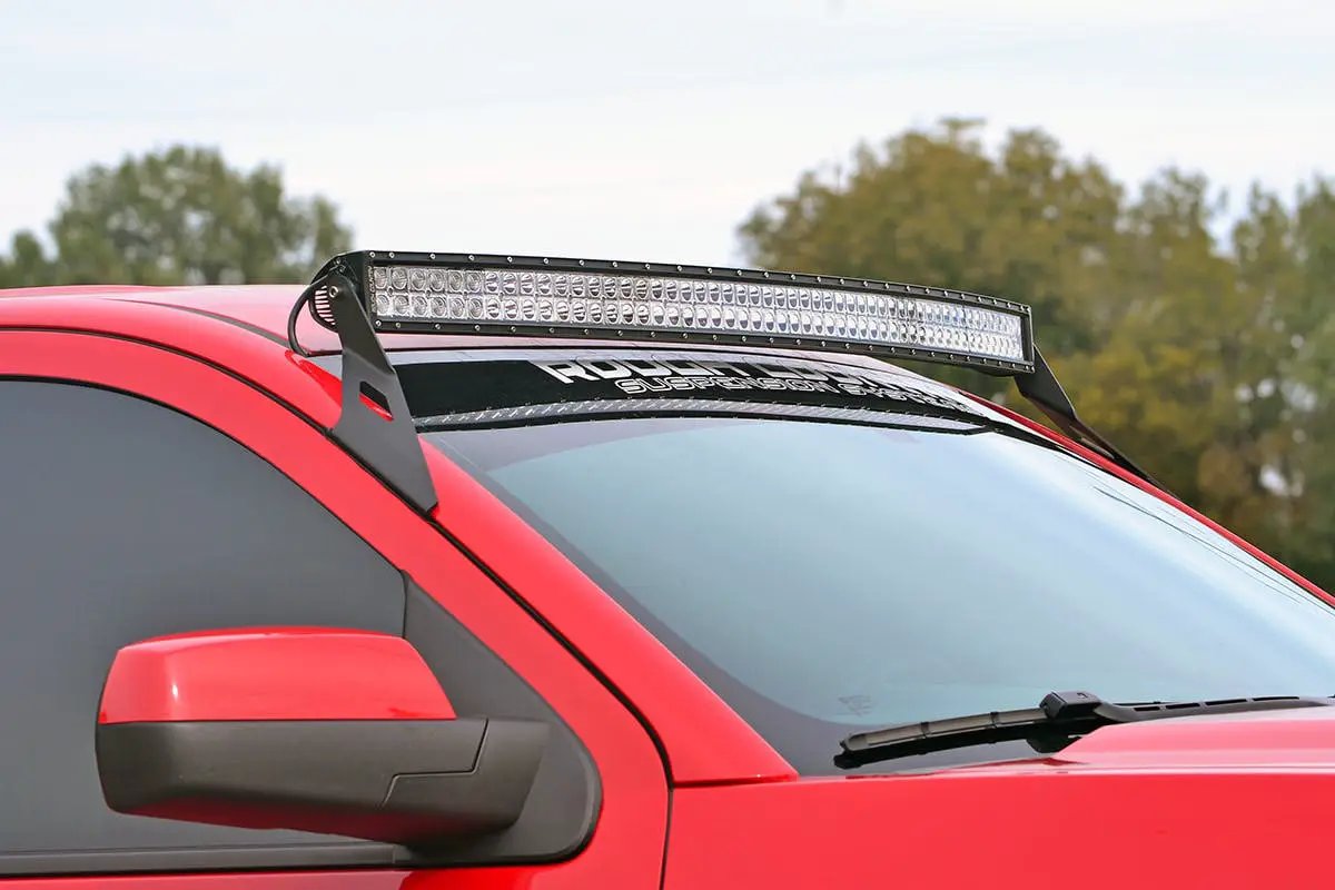 LED Light Mount | Upper Windshield | 54" Curved | Chevy/GMC 1500 (14-18 & Classic) by Rough Country