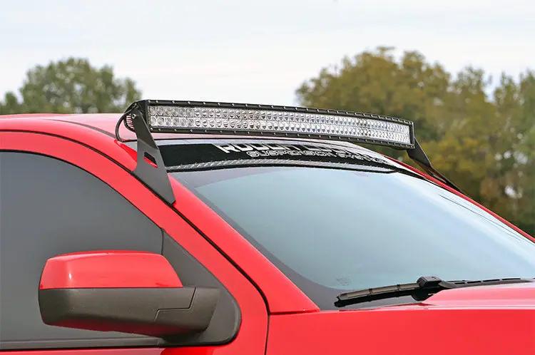 LED Light Mount | Upper Windshield | 54" Curved | Chevy/GMC SUV 1500 (15-20) by Rough Country