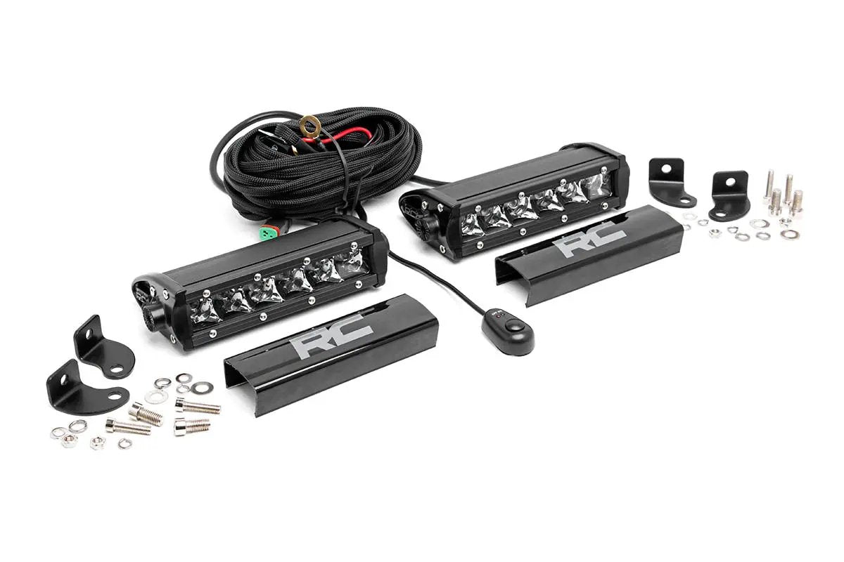 6 Inch Chrome Series LED Light Bar | Single Row | Pair by Rough Country