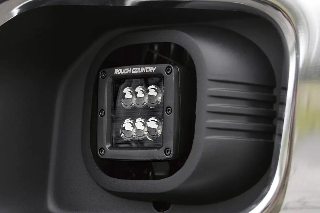 LED Light Kit | Fog Mount | 2" Black Pair | Ford F-250/F-350 Super Duty (11-16) by Rough Country